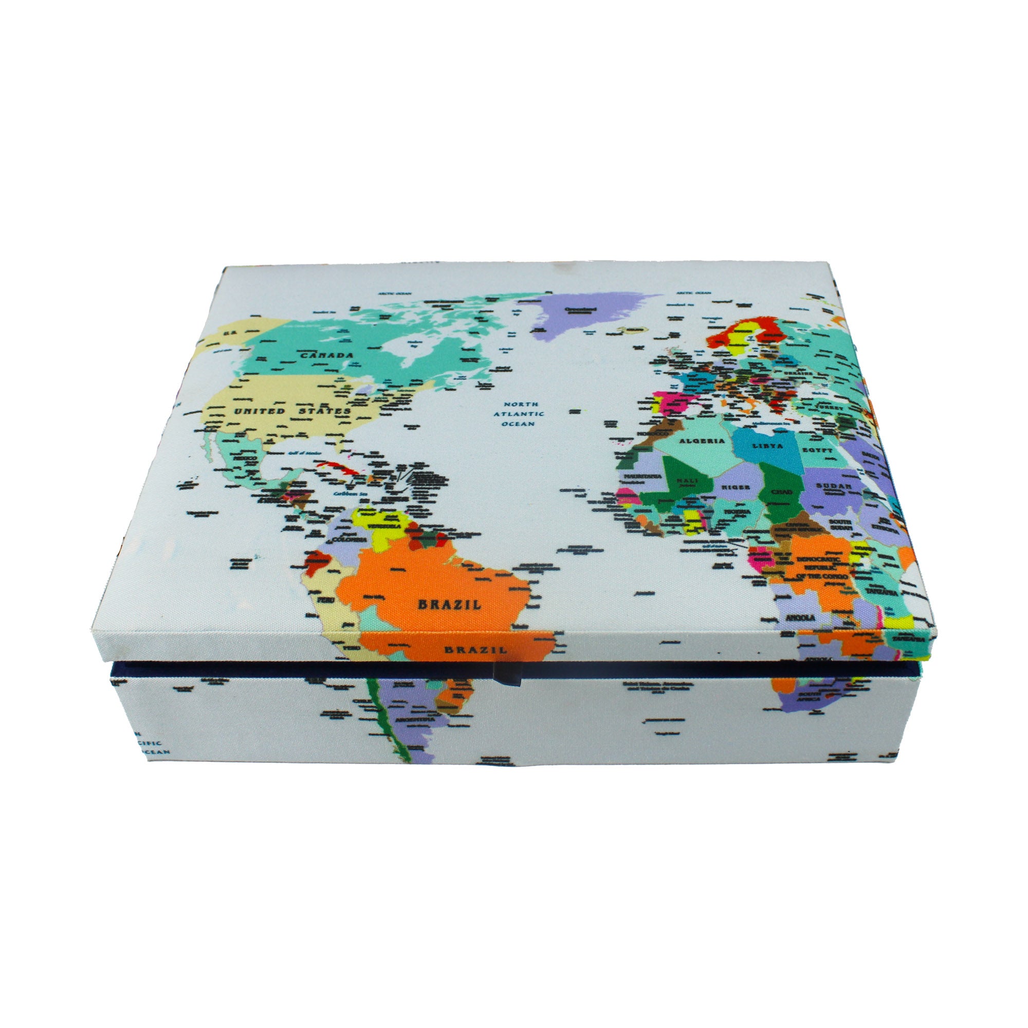 World Map Stationery Organizer Box for Kids